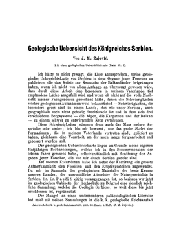 Geologische Uebersicht Des Königreiches Serbien. Von J
