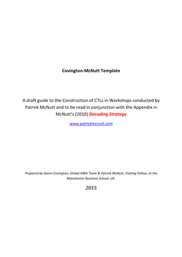 Covington-Mcnutt Template a Draft Guide to the Construction of Ctls In