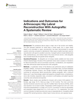 Indications and Outcomes for Arthroscopic Hip Labral Reconstruction with Autografts: a Systematic Review