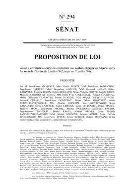 Sénat Proposition De