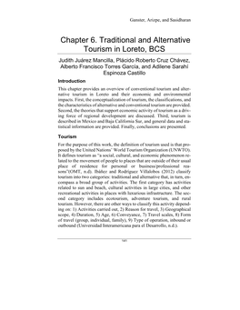 Chapter 6. Traditional and Alternative Tourism in Loreto