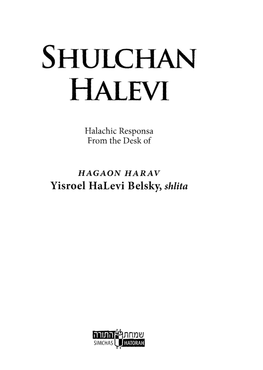 Shulchan Halevi