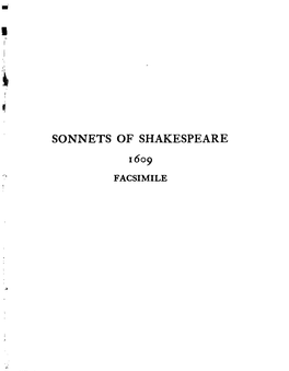 Sonnets of Shakespeare