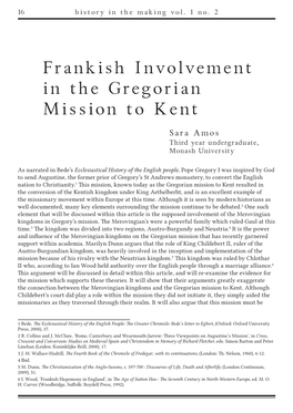 Frankish Involvement in the Gregorian Mission to Kent