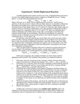 8-Double Displacement Reactions