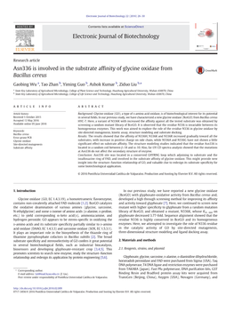 Asn336 Is Involved in the Substrate Affinity of Glycine Oxidase From