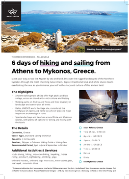 6 Days of Hiking and Sailing from Athens to Mykonos, Greece