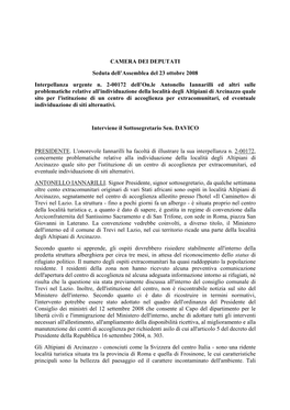 Svolgimento Di Interpellanze Urgenti