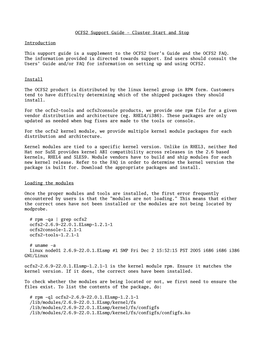 OCFS2 Support Guide - Cluster Start and Stop
