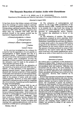 The Enzymic Reaction of Amino Acids with Glutathione