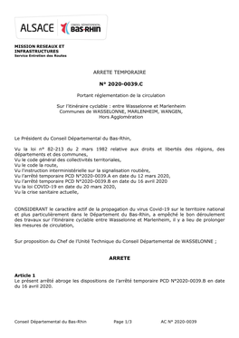 Arreté De Circulation