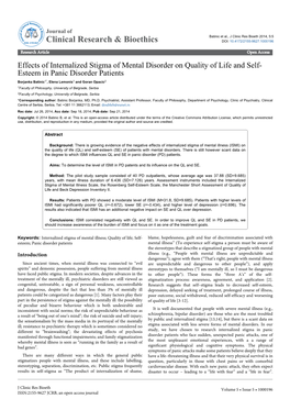 Effects of Internalized Stigma of Mental Disorder on Quality of Life