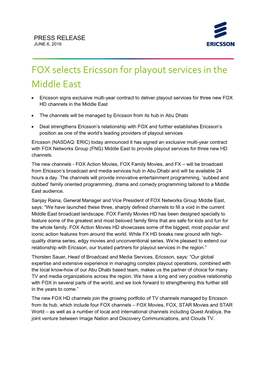 Press Release Ericsson