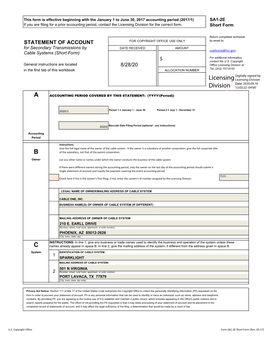 Licensing Division for the Correct Form