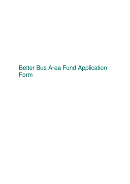 Better Bus Area Fund Application Form