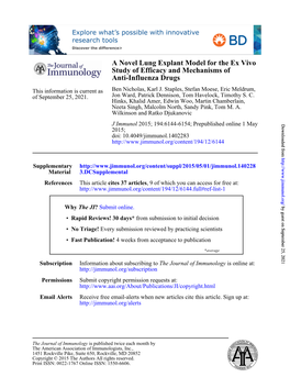 Anti-Influenza Drugs Study of Efficacy and Mechanisms of a Novel Lung