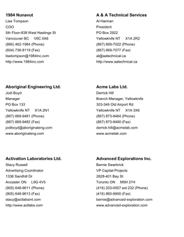 1984 Nunavut a & a Technical Services Aboriginal Engineering