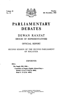 Parliamentary Debates