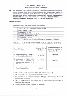 (LOCAL COMPETETIVE BIDDING) the Maharashtra State Electricity