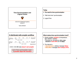 A Distributed Edit-Compile Workflow What Makes Time Synchronization Hard? 1