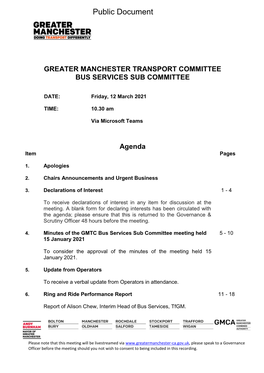 (Public Pack)Agenda Document for Greater Manchester Transport