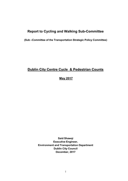 Dublin City Centre Cycle & Pedestrian Counts, May 2017