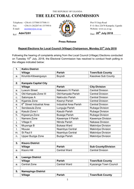 Press Fresh Polling for LC I Chairperson 23.07.2018.Pdf