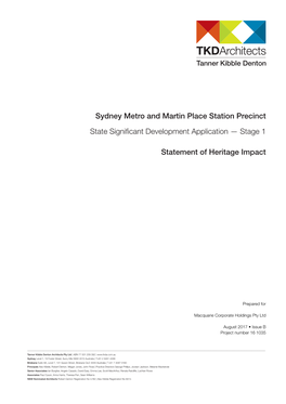 Sydney Metro and Martin Place Station Precinct State Significant