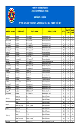 Viáticos Y Transporte Interior FEBRERO 2017