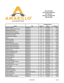 Internal Escheatment List