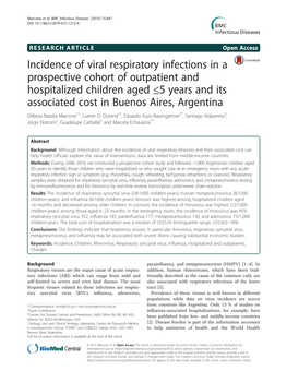 Incidence of Viral Respiratory Infections in a Prospective Cohort Of