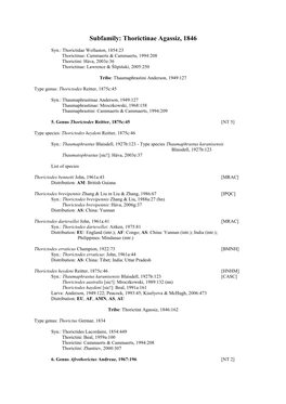 Subfamily: Thorictinae Agassiz, 1846