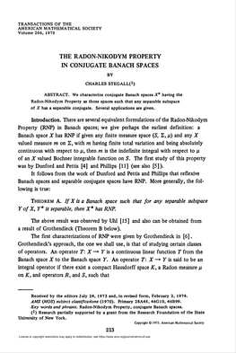 The Radon-Nikodym Property in Conjugate Banach Spaces