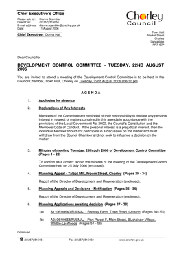 Development Control Committee - Tuesday, 22Nd August 2006