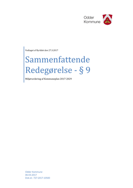 Sammenfattende Redegørelse - § 9