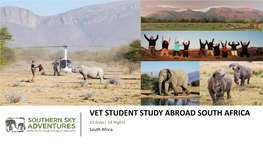 Itinerary 1 Vet Student Study Abroad South Africa