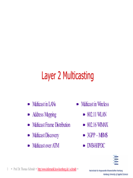 Layer 2 Multicasting