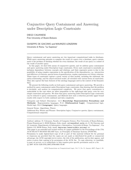 Conjunctive Query Containment and Answering Under Description Logic Constraints