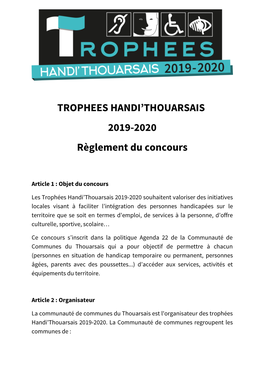 Règlement Concours 2019-2020