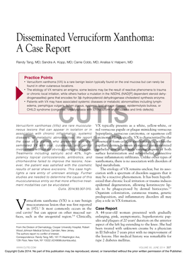 Disseminated Verruciform Xanthoma: a Case Report