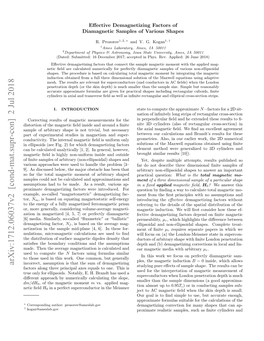 Effective Demagnetization Factors of Diamagnetic Samples of Various