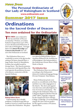 Ordinations in This▸ Issue
