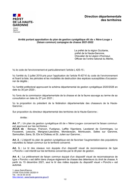 Nère-Louge » (Faisan Commun) Campagne De Chasse 2021-2022