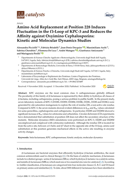 Loop of KPC-3 and Reduces the Affinity Against Oxyimino