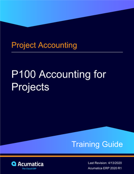 P100 Accounting for Projects 2020 R1