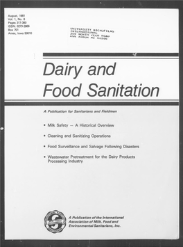 Dairy and Food Sanitation 1981-08