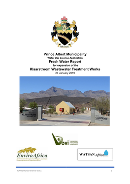 Prince Albert Municipality Fresh Water Report Klaarstroom Wastewater