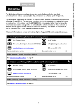 Bassetlaw Primary Schools Bassetlaw
