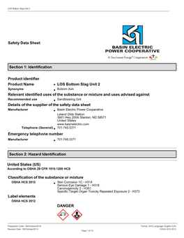 United States (US) Safety Data Sheet Section 1