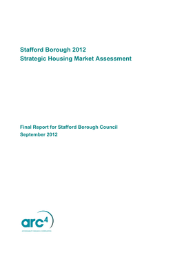 Stafford Borough 2012 Strategic Housing Market Assessment